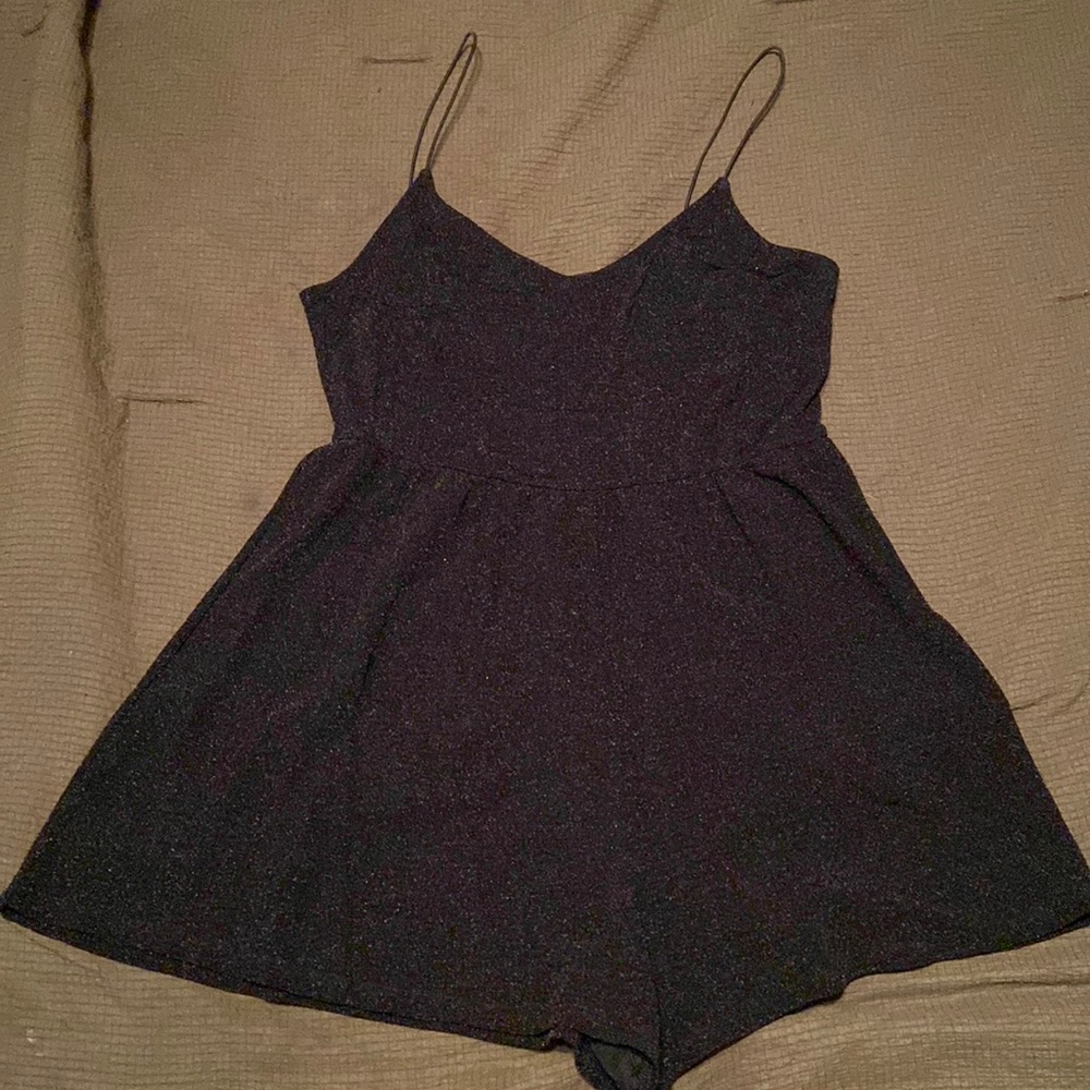 H&M sparkle black romper size large
